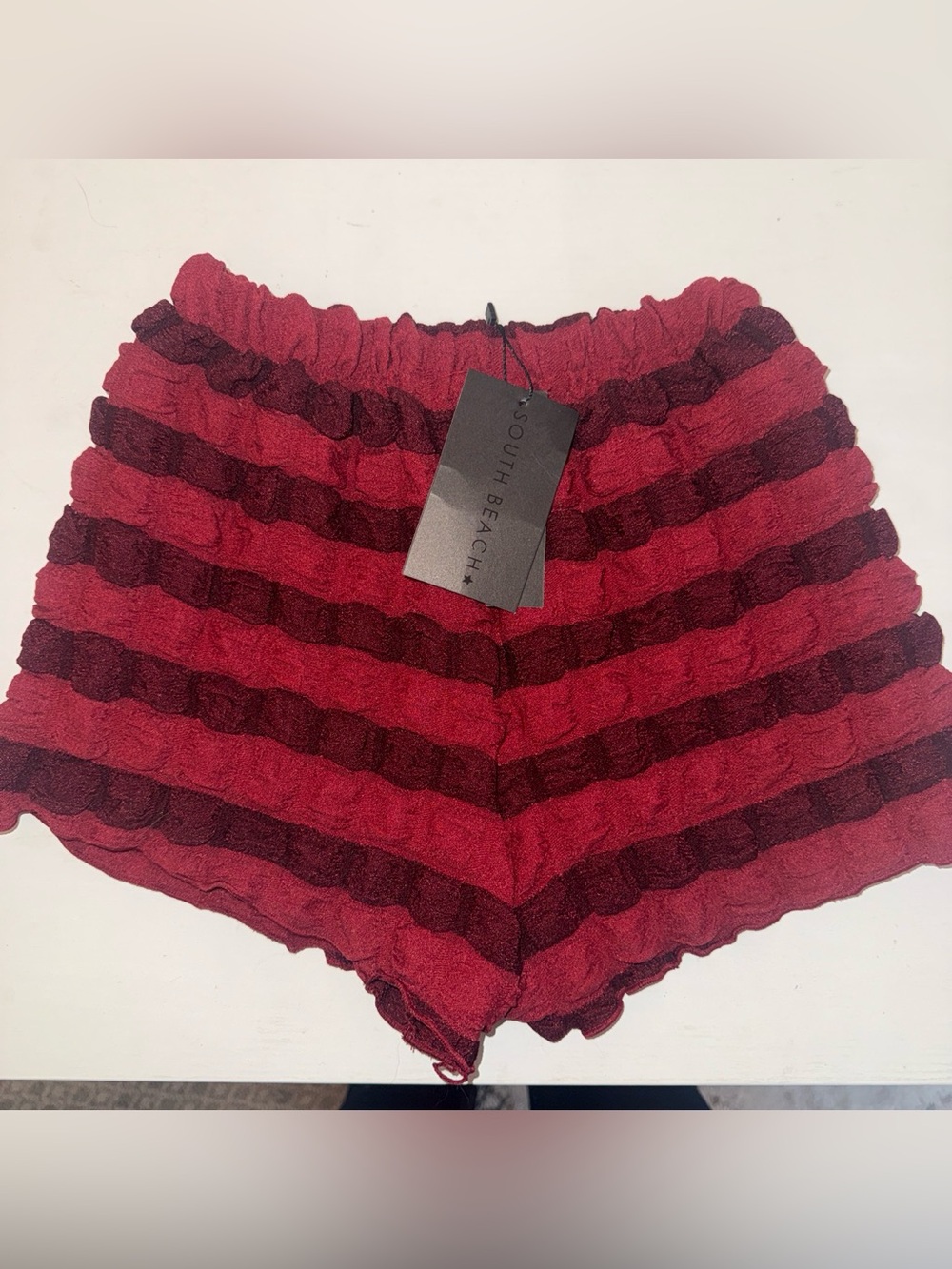 Red Striped Women's Shorts